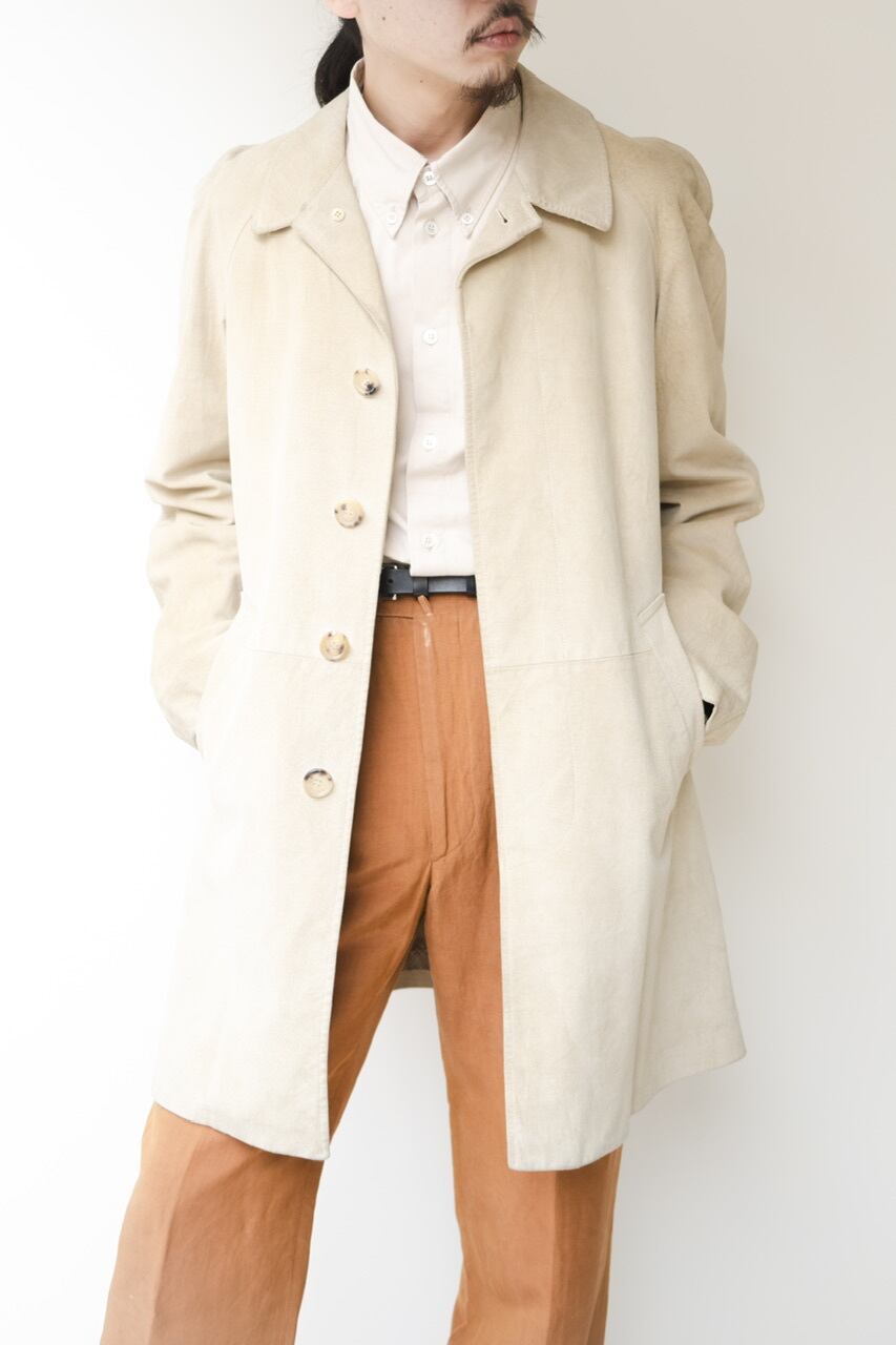 00AW] Yves Saint Laurent Rive Gauche Embossed Pig Suede Raglan