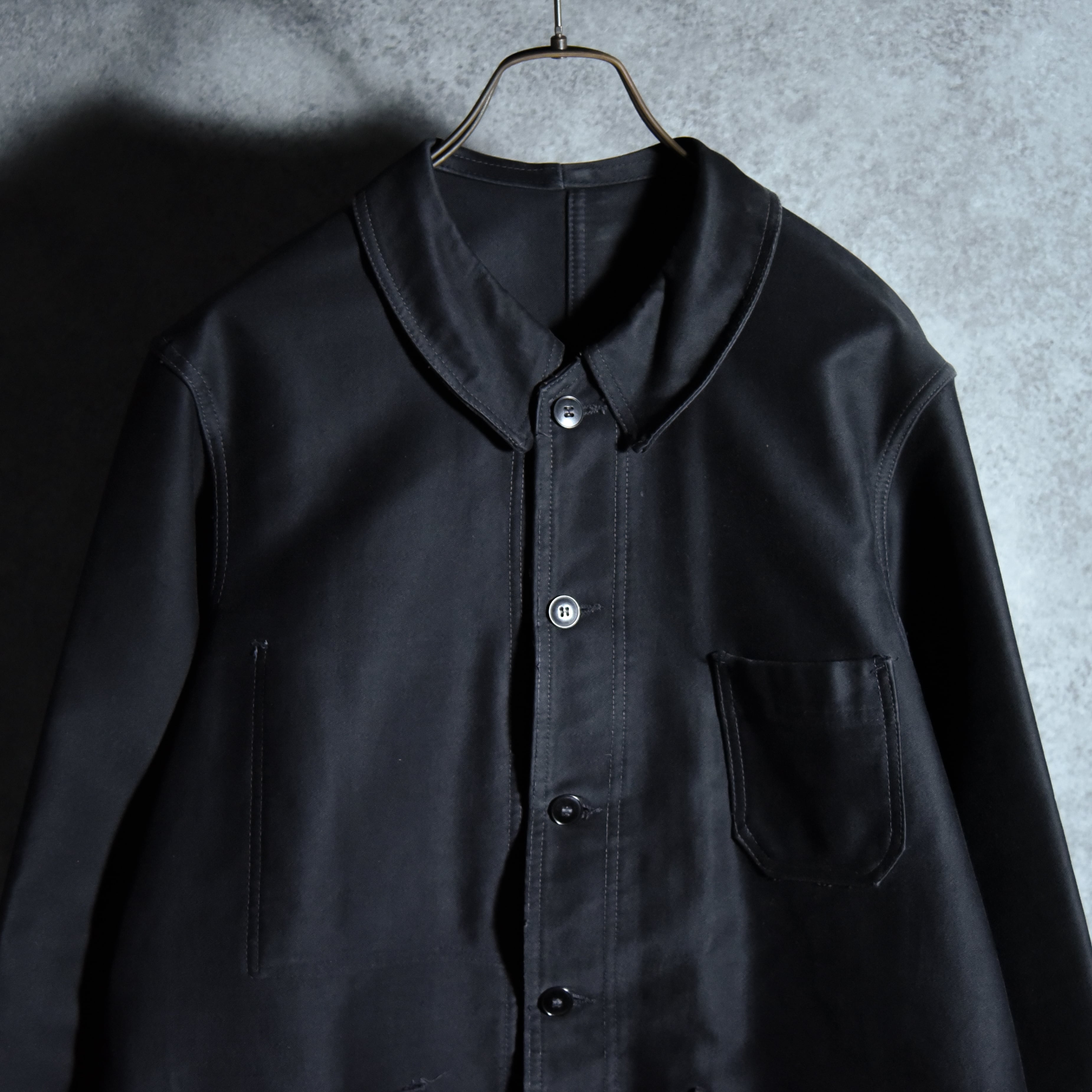 60s Le Favori Black Moleskin French Work Jacket ブラック