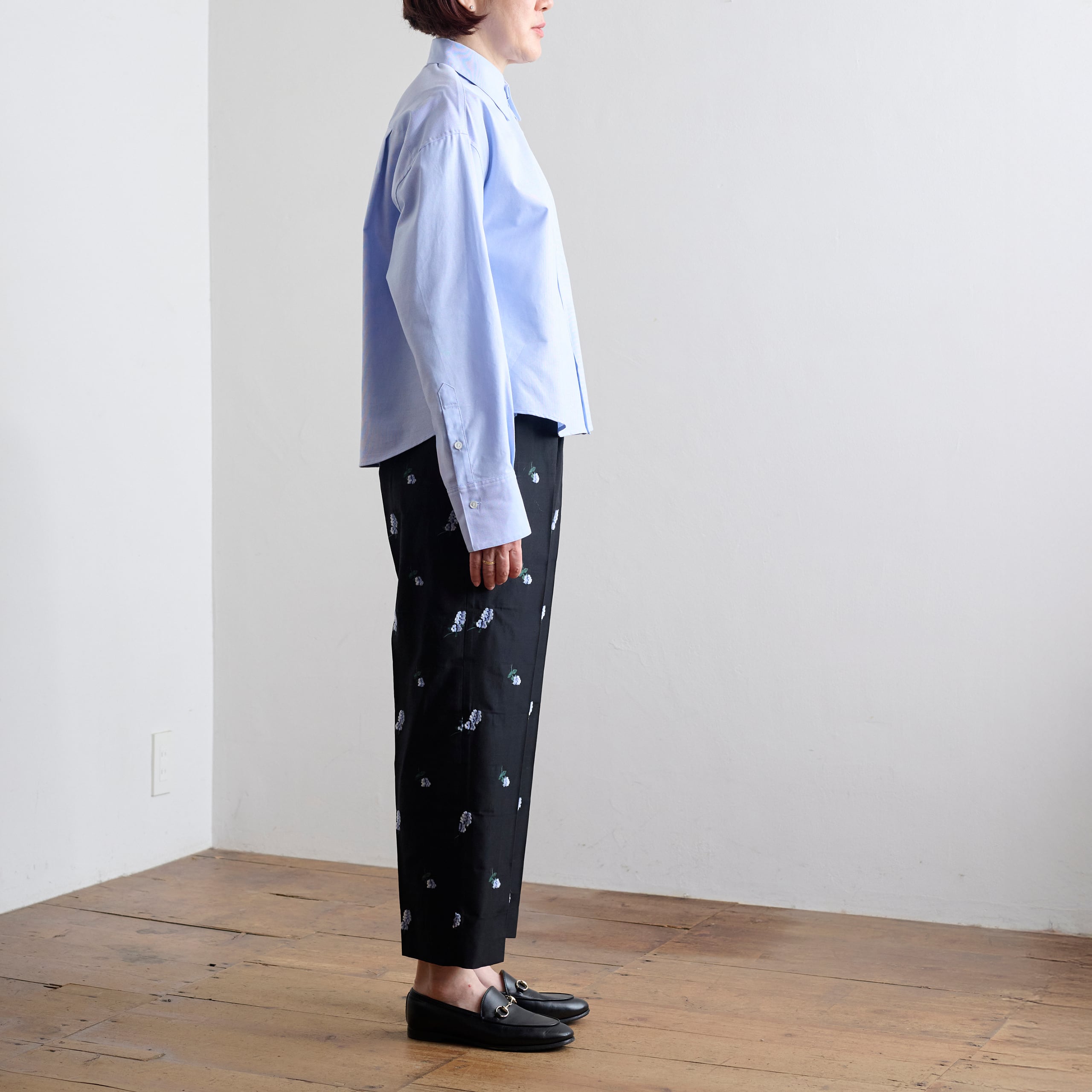 LOEFF ロエフ キャットニップ ジャガード パンツ 8814-299-0204 BLACK