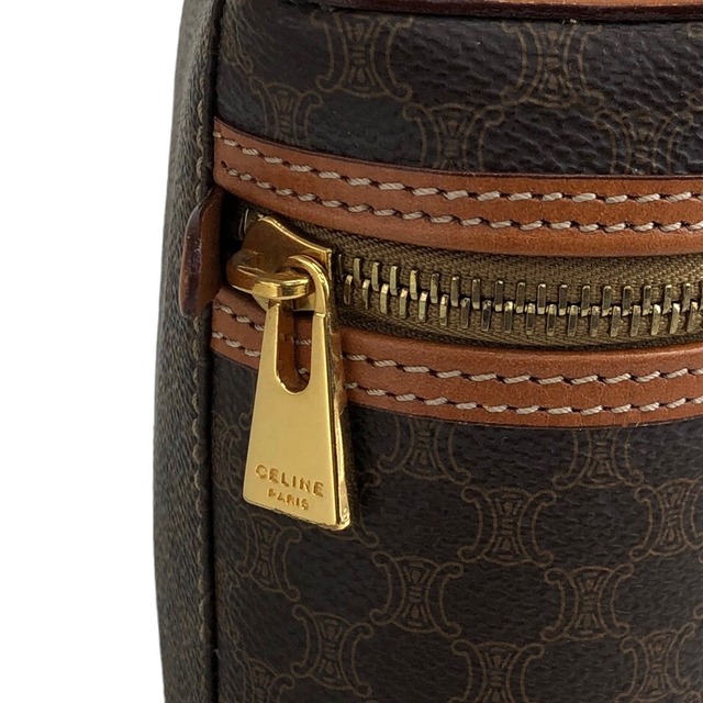 CELINE セリーヌ マカダム ブラゾン バニティバッグ ハンドバッグ ブラウン Vintage mi8ijt