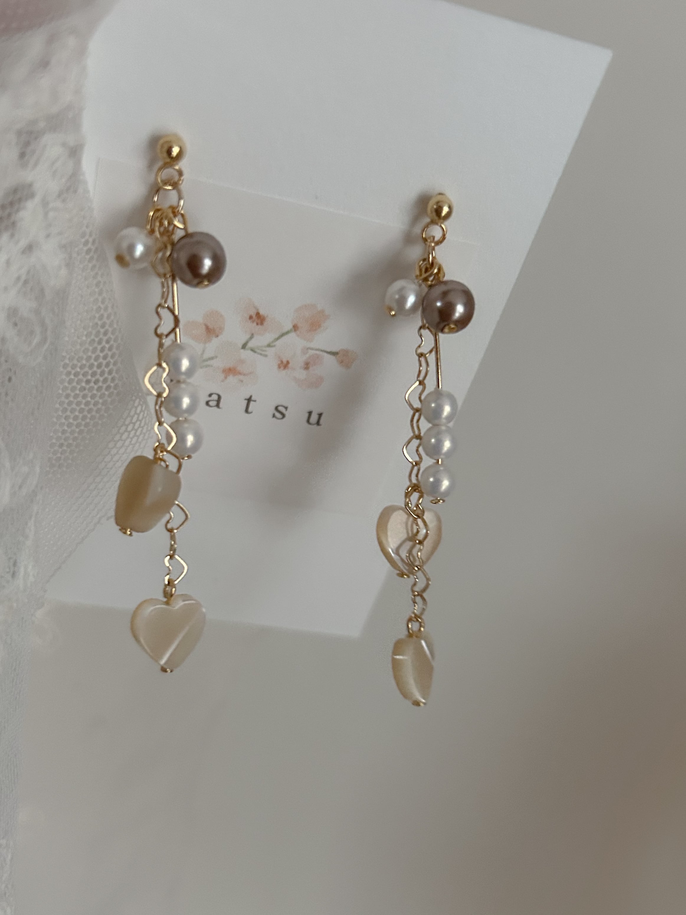 【最終販売】『 キャラメル 』heart / 耳飾り