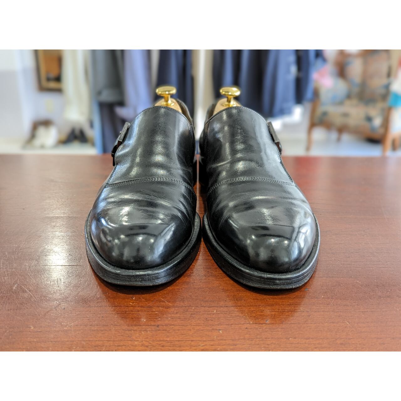 GIORGIO ARMANI ジョルジオアルマーニ モンクストラップ レザー 