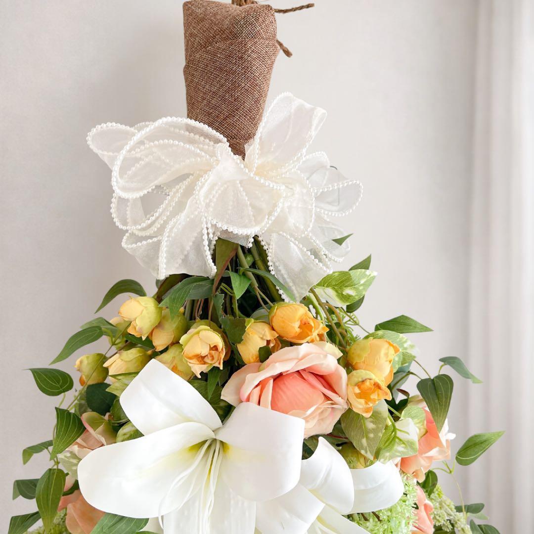 光触媒フラワー「ノーブル・カサブランカ」特大80cm 薔薇とミモザの