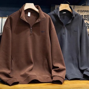 Stand collar zip pullover 1528