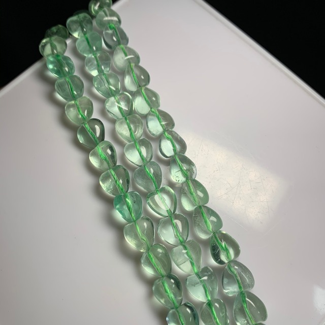 連材 ハート型グリーンフローライト