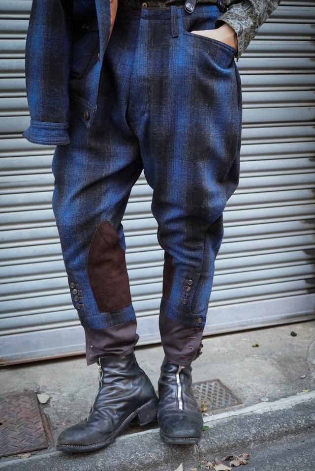 ADJUSTABLE COSTUME / OMBRE CHECK MELTON  BREECHES　