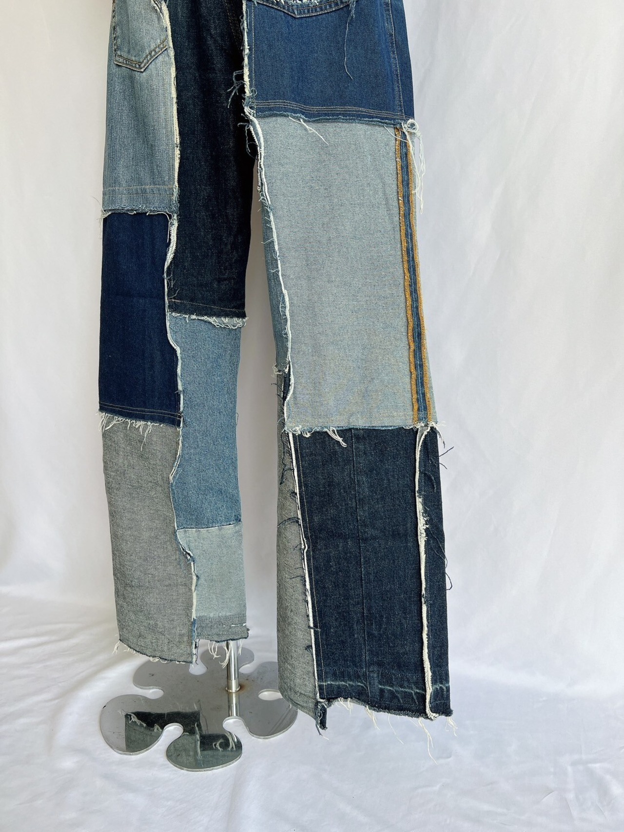 【KOH ISHIGURO】upcycled denim patchwork wide pants - 7