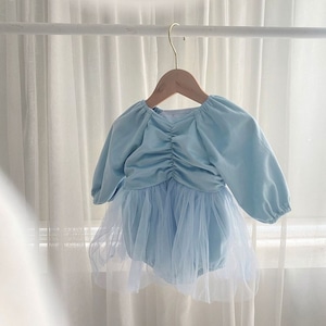 【BABY】プリンセスブルーロンパース