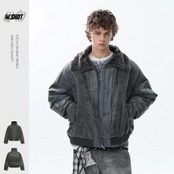 【暖かさUP】ウォッシュ加工 中綿ジャケット T1930