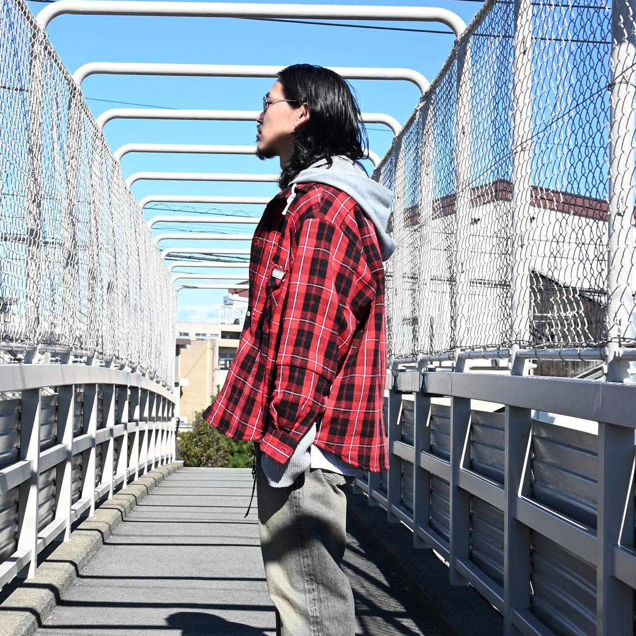 VINTAGE SingleLeatherJacket Leh / Hoodie Layered Shirts