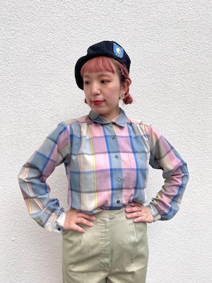 colorful check blouse
