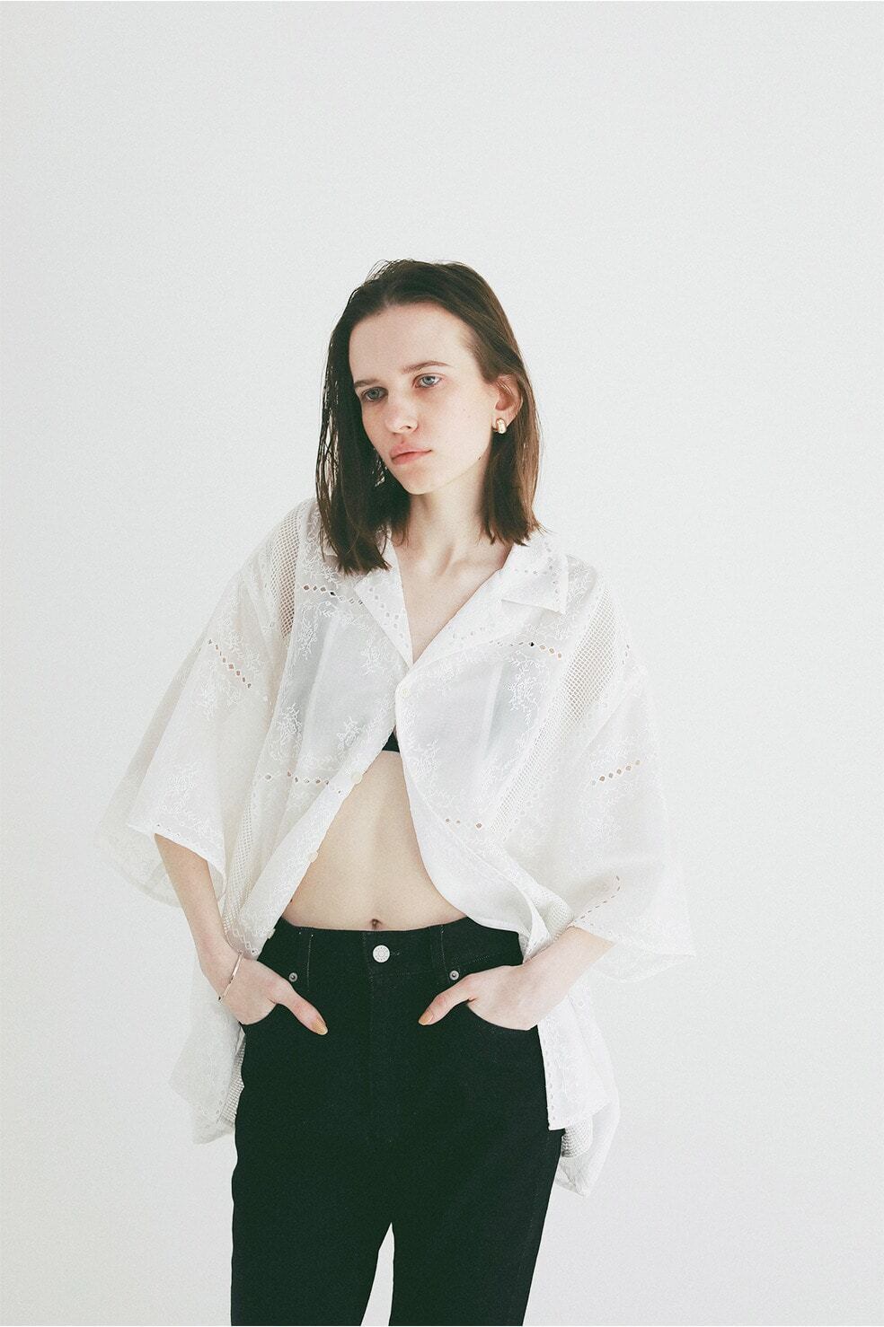ぽ*ん様 CLANE EMBROIDERY LACE BOX SHIRTS ホワ CLANE(クラネ) EMBROIDERY LACE BOX SHIRTS | サウスオレンジ｜メンズ