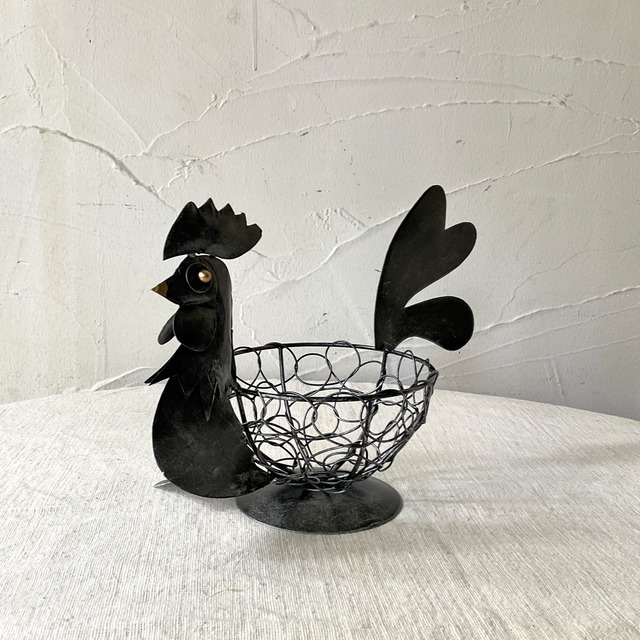 ブリキ ニワトリ ワイヤートレイ