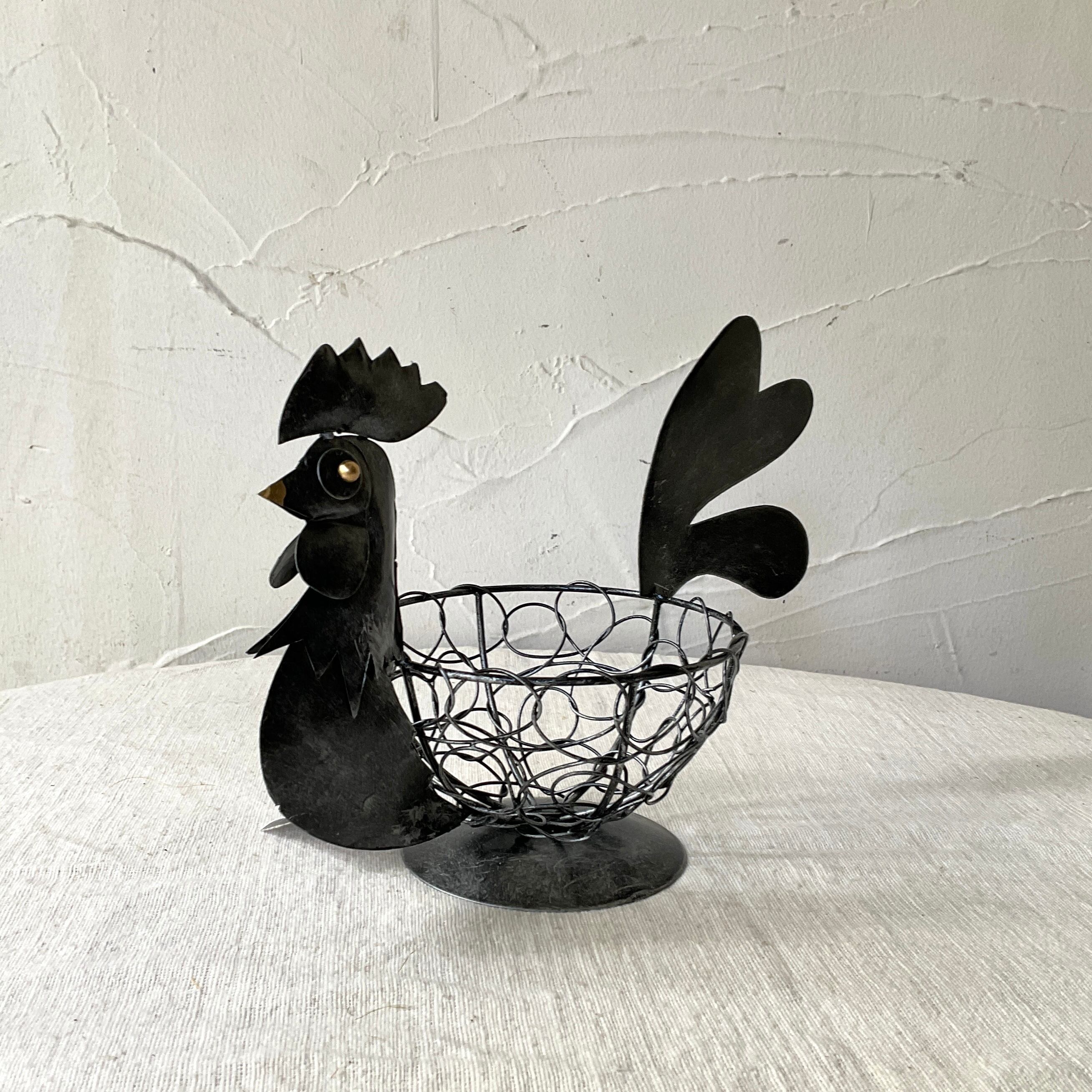 ブリキ ニワトリ ワイヤートレイ