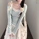 【2点セット】アシメリボンオフショルトップス+ティアードマキシスカート ・78913