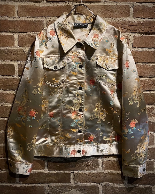 【Caka act3】Beautiful Dragon Embroidery Vintage Loose Tracker Jacket