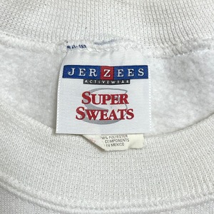 【JERZEES】90s USA製 Port of Sunnyside ワンポイント 刺繍ロゴ スウェット トレーナー プルオーバー サニーサイド港 SUPERSWEATS スーパースウェットM US古着