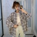✞ シャツブラウススリーブチェック柄 ジャケット トップス ロング ✞ゴスロリ SM ミリ 甘ロリ クラロリ 和ロリ エレガント 黒ロリ 姫ロリ 華ロリ BB-BB2928741