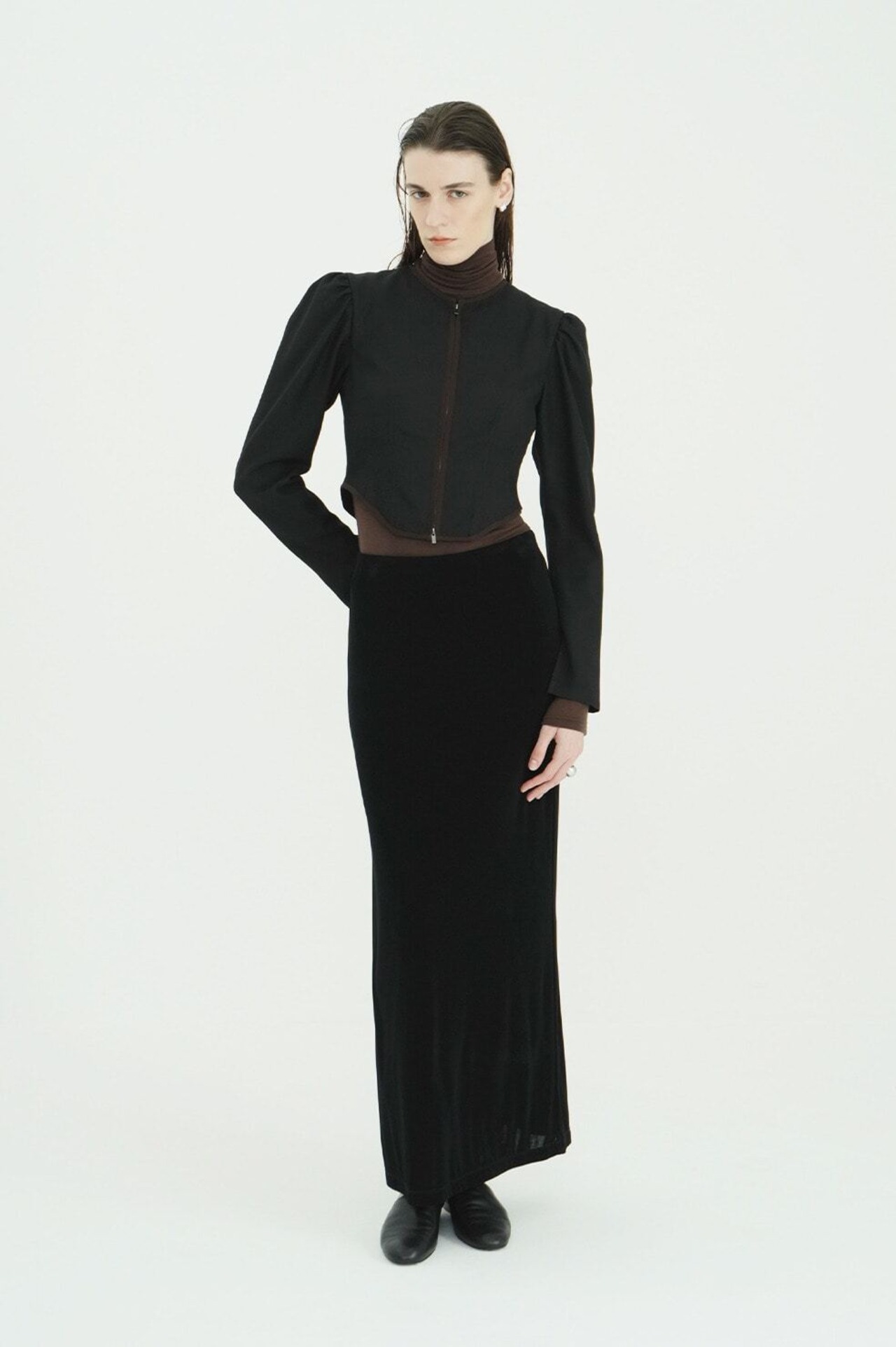 CLANE HERRINGBONE CORSET DETAIL TOPS
