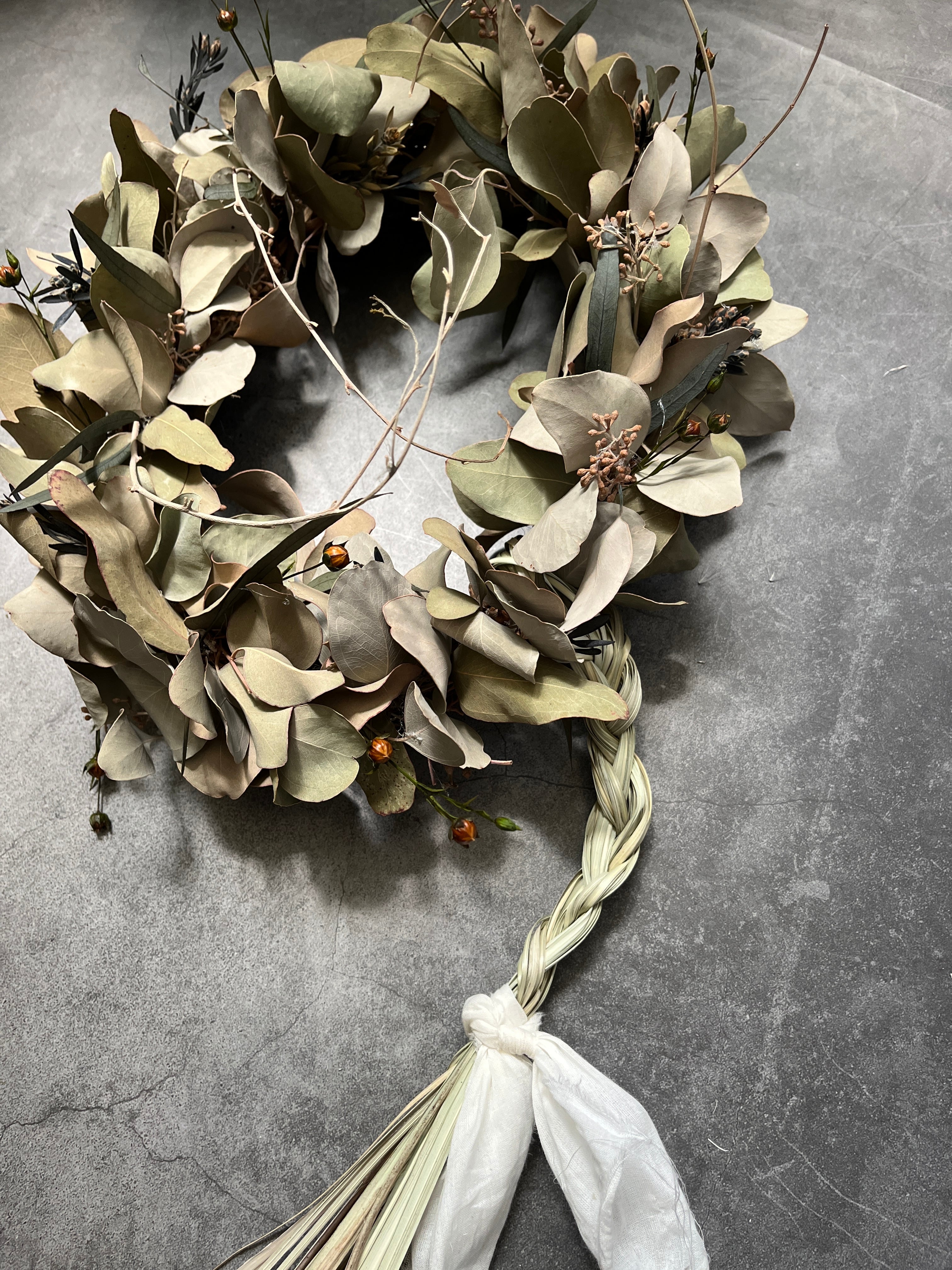 ユーカリ ハーフ リース カラスウリ eucalyptus herf wreath Japanese