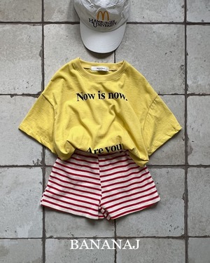 【BANANA J】Now is now Tシャツ イエロー 90~130cm 240416