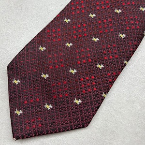 BRICK HOUSE necktie ネクタイ　ワインレッド　犬柄 n-232
