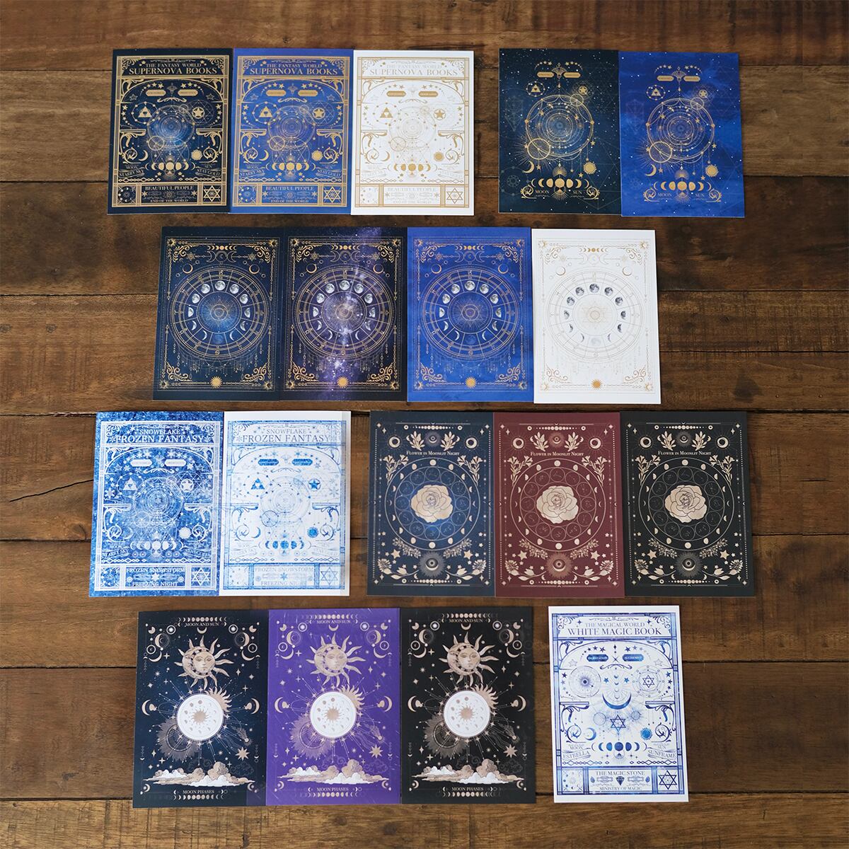 1枚から購入可能☆空想天体古書・月の満ち欠け 天体 ポストカード 