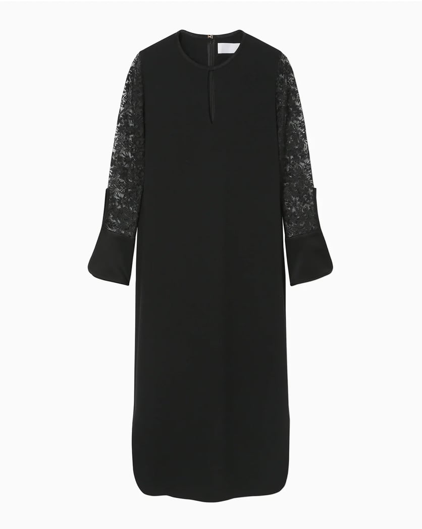 Mame Kurogouchi マメクロゴウチ / Floral Lace Sleeve Dress | TRENT  