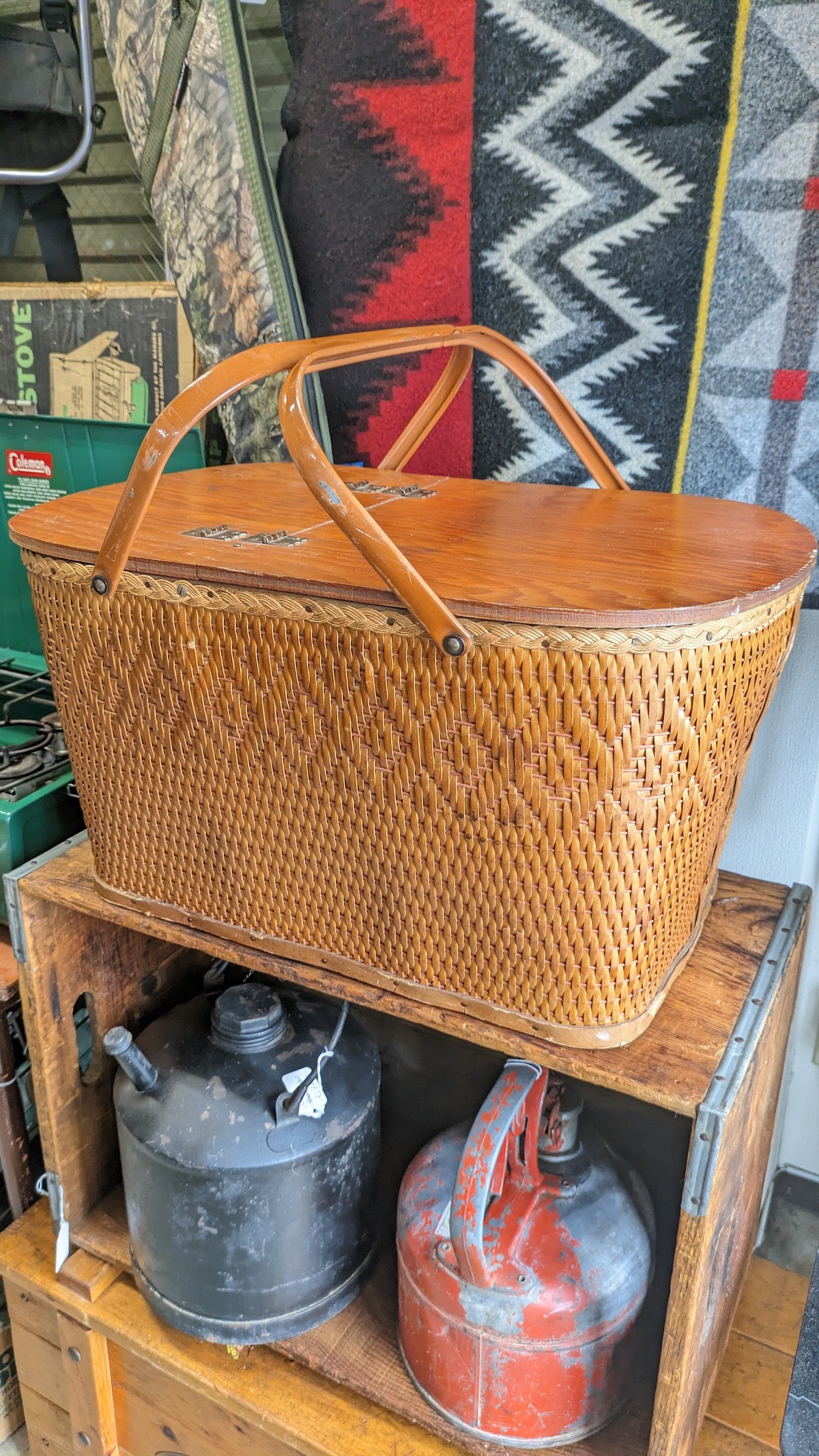 Vintage REDMAN Picnic Basket VintageBasket Brown ビンテージ レッドマン ピクニックバスケット