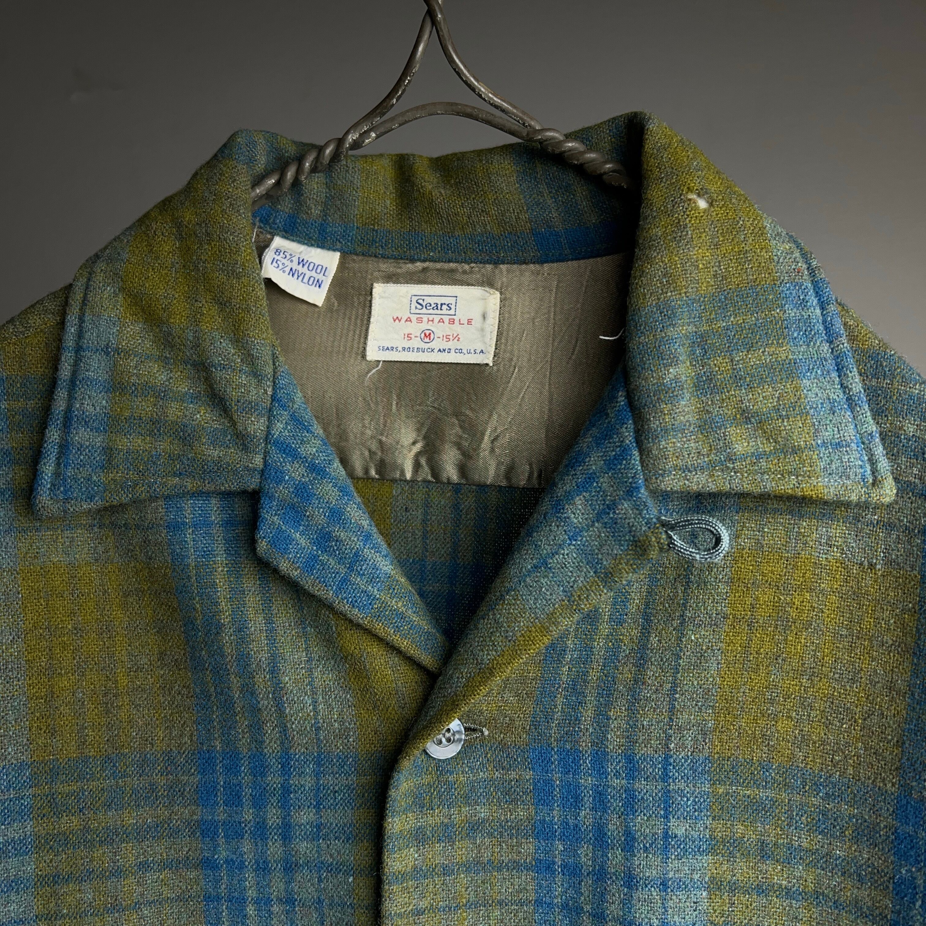 1960s ヴィンテージ Sears ネルシャツ USA製 オンブレ ボード 1960's SEARS WOOL SHIRT 60年代 シアーズ ボードシャツ ボックス