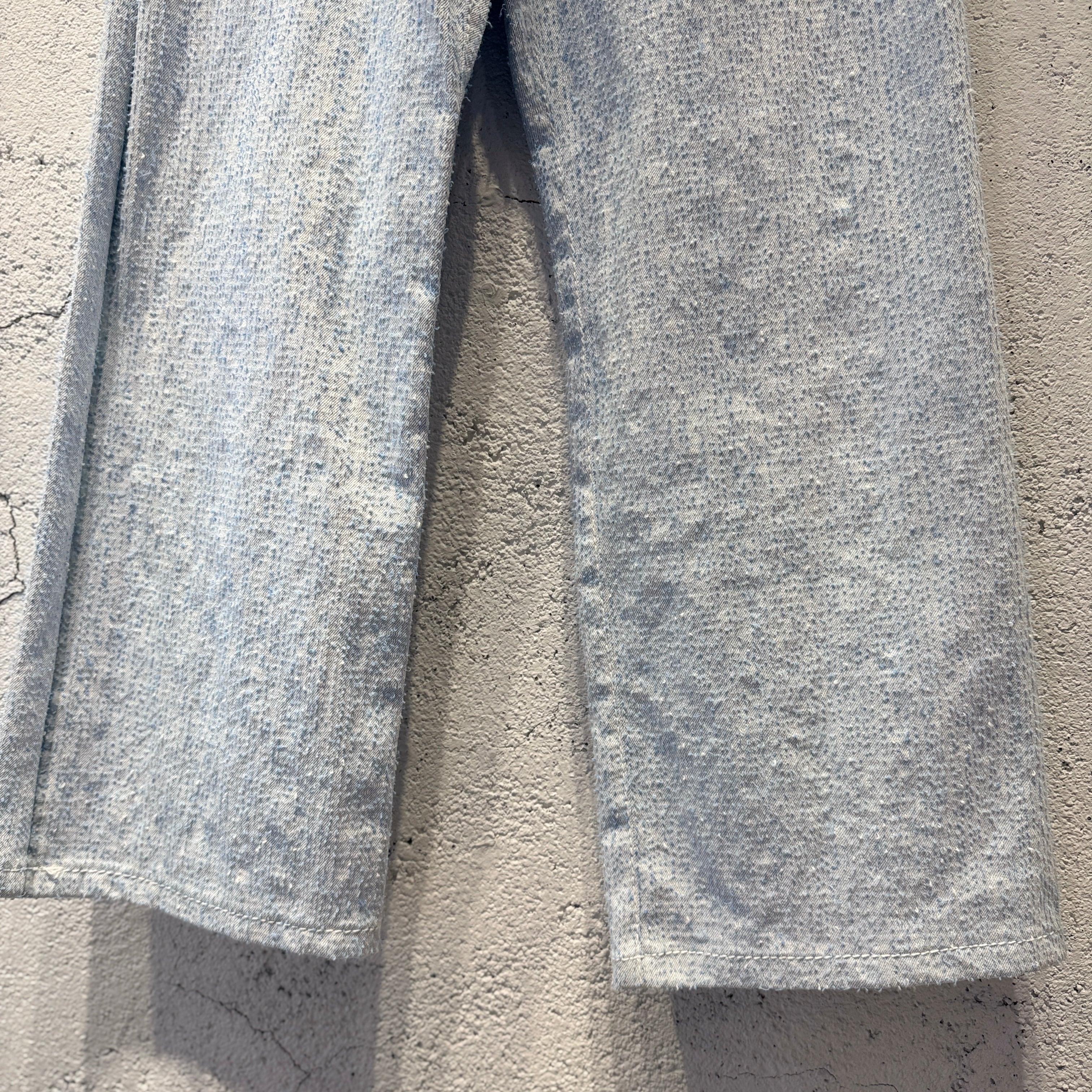 osakentaro / loop needle denim pants / white stitch / light blue 