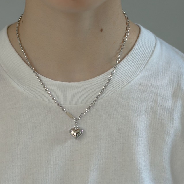 ハートプレートチェーン シルバーネックレス Silver925 | Import  