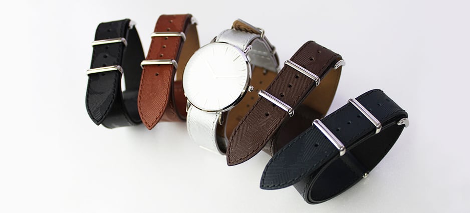 FIF belt】 カモフラージュ・エンボス ストラップ シルバー 16/18/20mm
