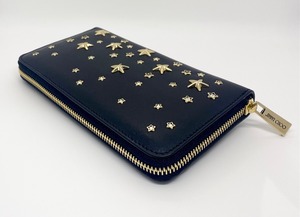 JIMMY CHOO	 ジミーチュウ 長財布  PIPPACZN-BLACK_LIGHTGOLD