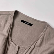 リネン混 JOURNAL STANDARD ジャーナルスタンダード Vネック フレンチスリーブ シャツ ブラウス カットソー/グレージュ系 レディース