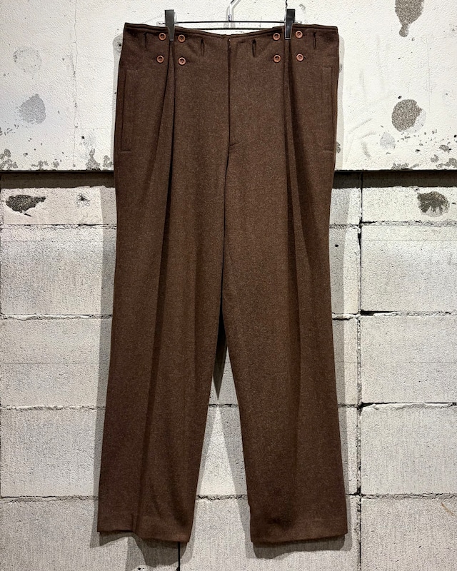 【Caka otto】80's Unique Detail Vintage Wool Slacks Pants