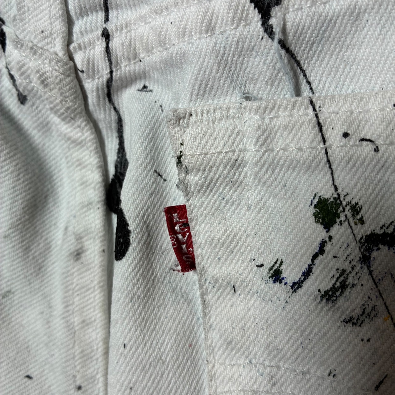 90s USA製　Levi’s 505ホワイト　ペンキ　リーバイス　リメイク　