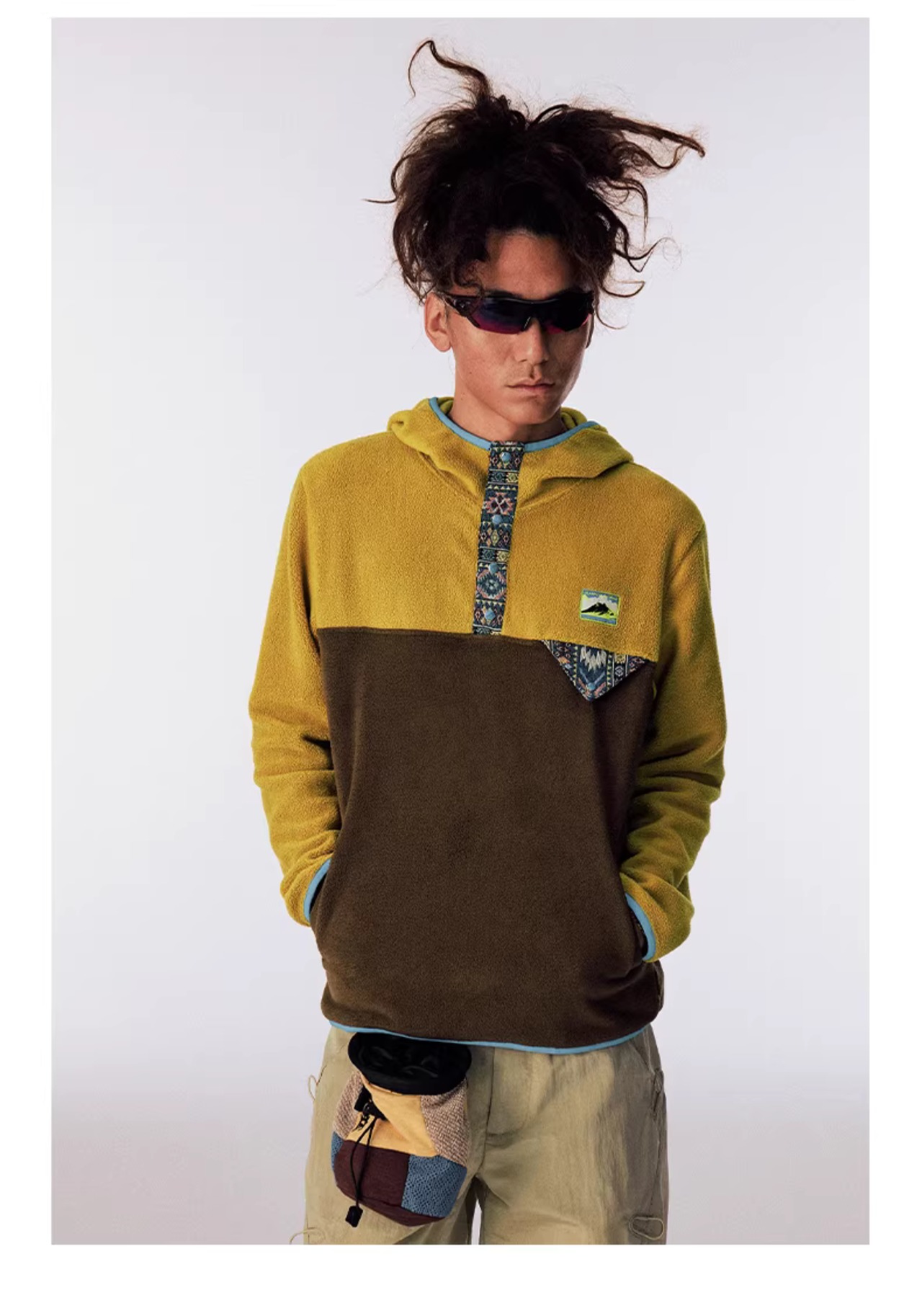 CONP Ethnic Panel Fleece Hoodie