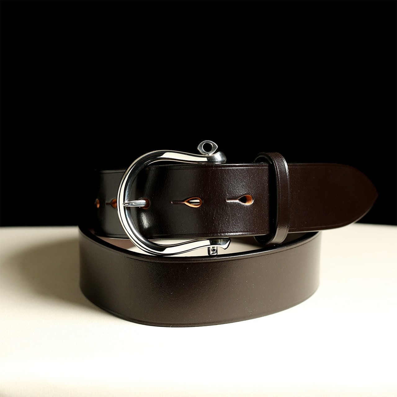STERLING SILVER】 SHACKLE BUCKLE 35 BELT | LONESOME．