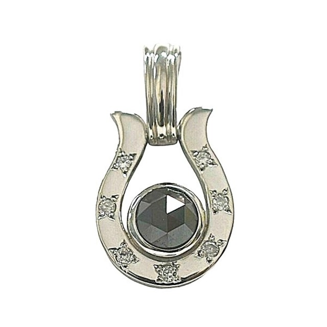 PT900】ブラックダイヤ0.5ct×0.07ct ペンダントトップ プラチナ 