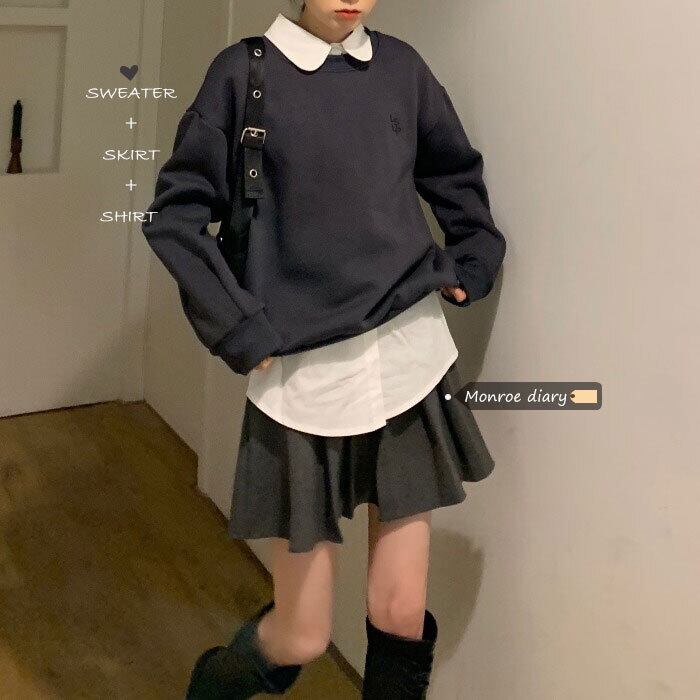 スプリングウィンターセーター シャツ スタイルスカート ストリート 春物 冬物 モンロー84932001761