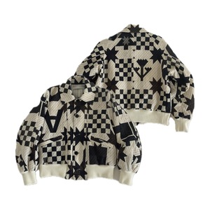 ASEEDONCLÖUD(アシードンクラウド)Map quit print P.E. blouson キルト柄プリント ブルゾン