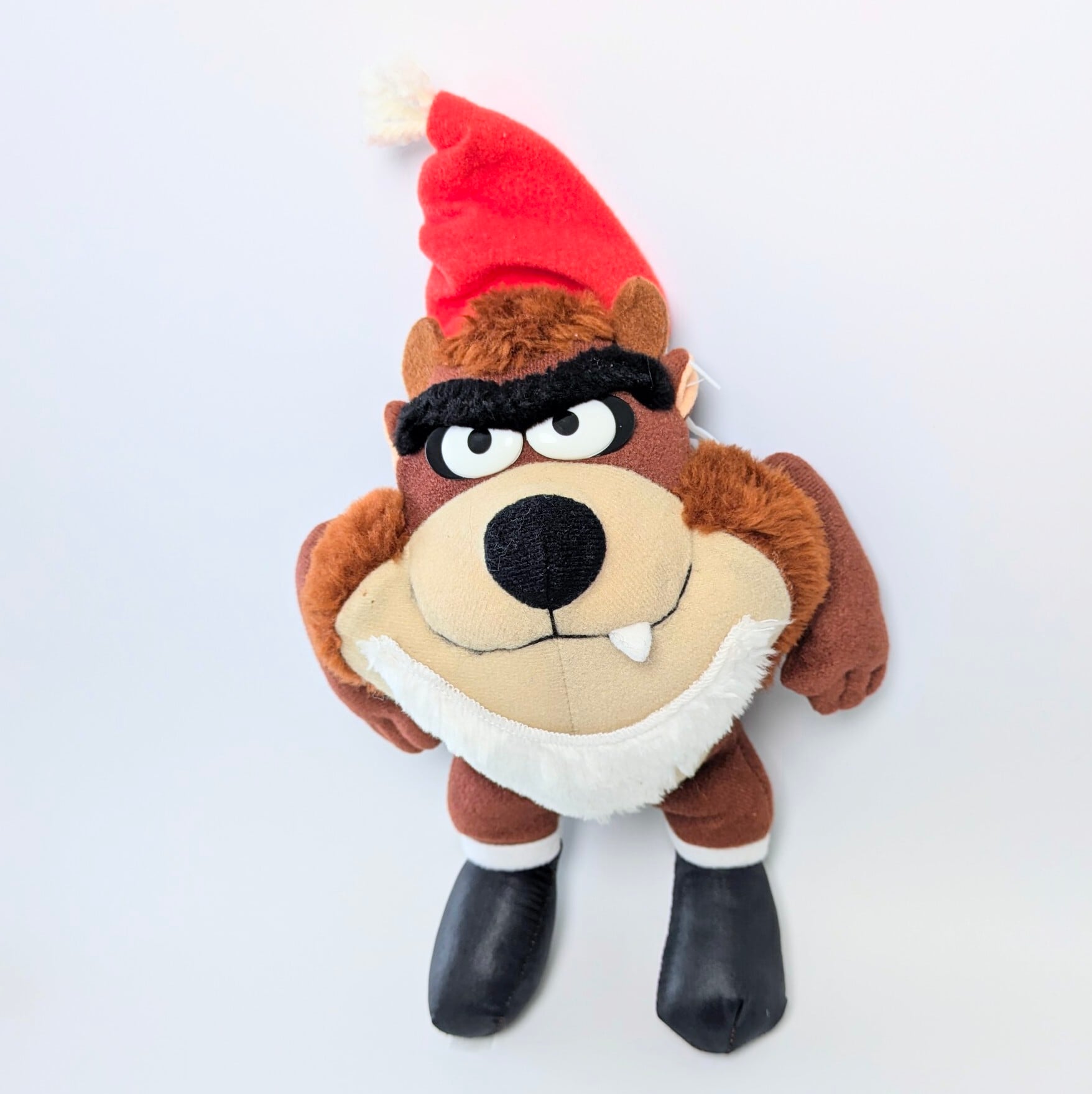 ☆VINTAGE 1992☆【 Looney Tunes ( ルーニーテューンズ )】1992 McDonald's Christmas Tasmanian Devil TAZ Stuffed Plush Looney Tunes タズマニアンデビル / マクドナルドクリスマスミールトイ / プラッシュ / ぬいぐるみ / オーナメント〚アメリカン雑貨 アメトイ〛