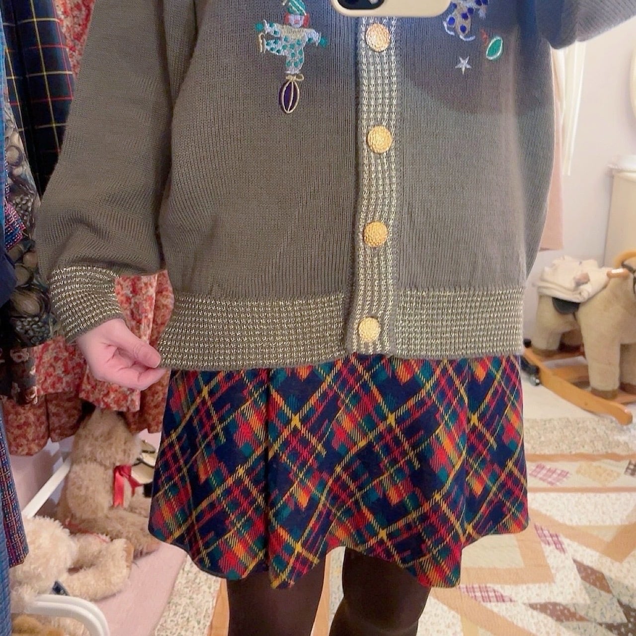 pierrot gold button knit cardigan