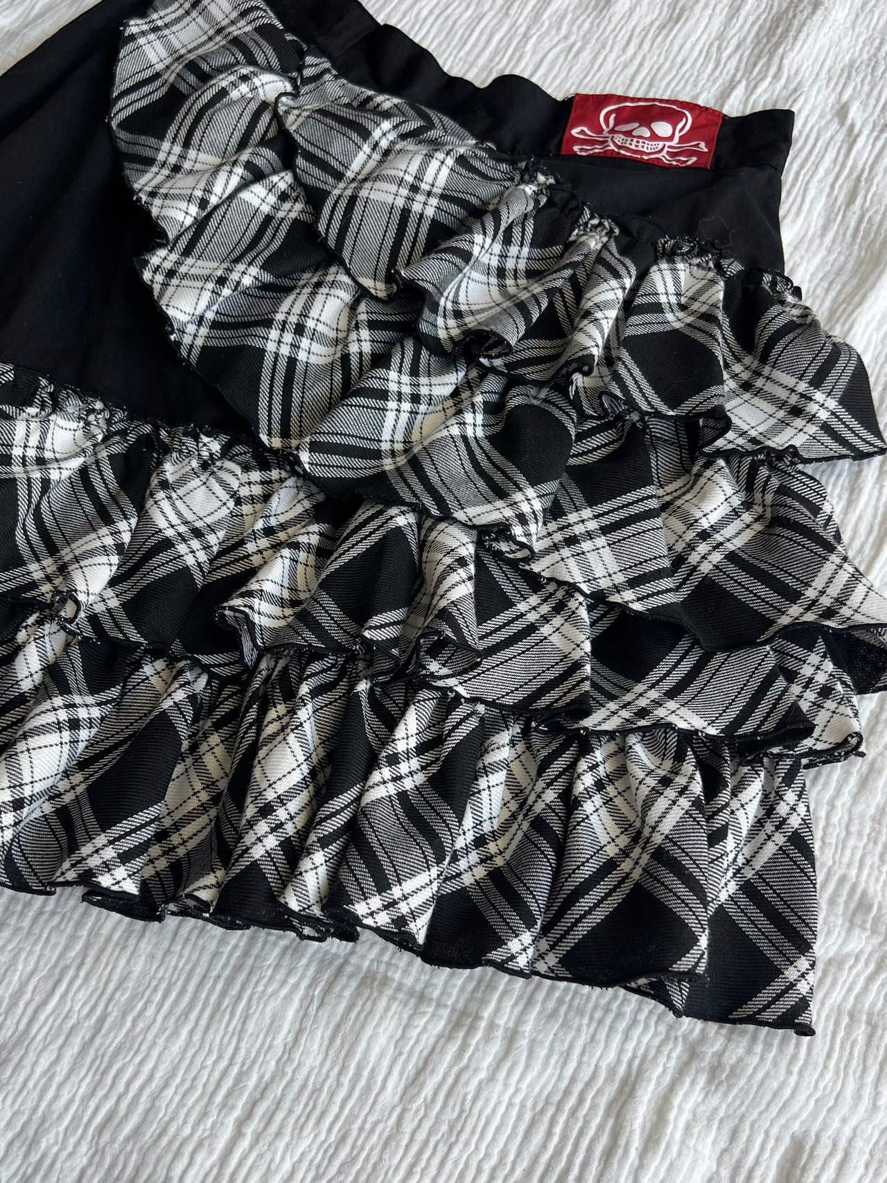 "BODYLINE"ボディライン Fril Check Skirt