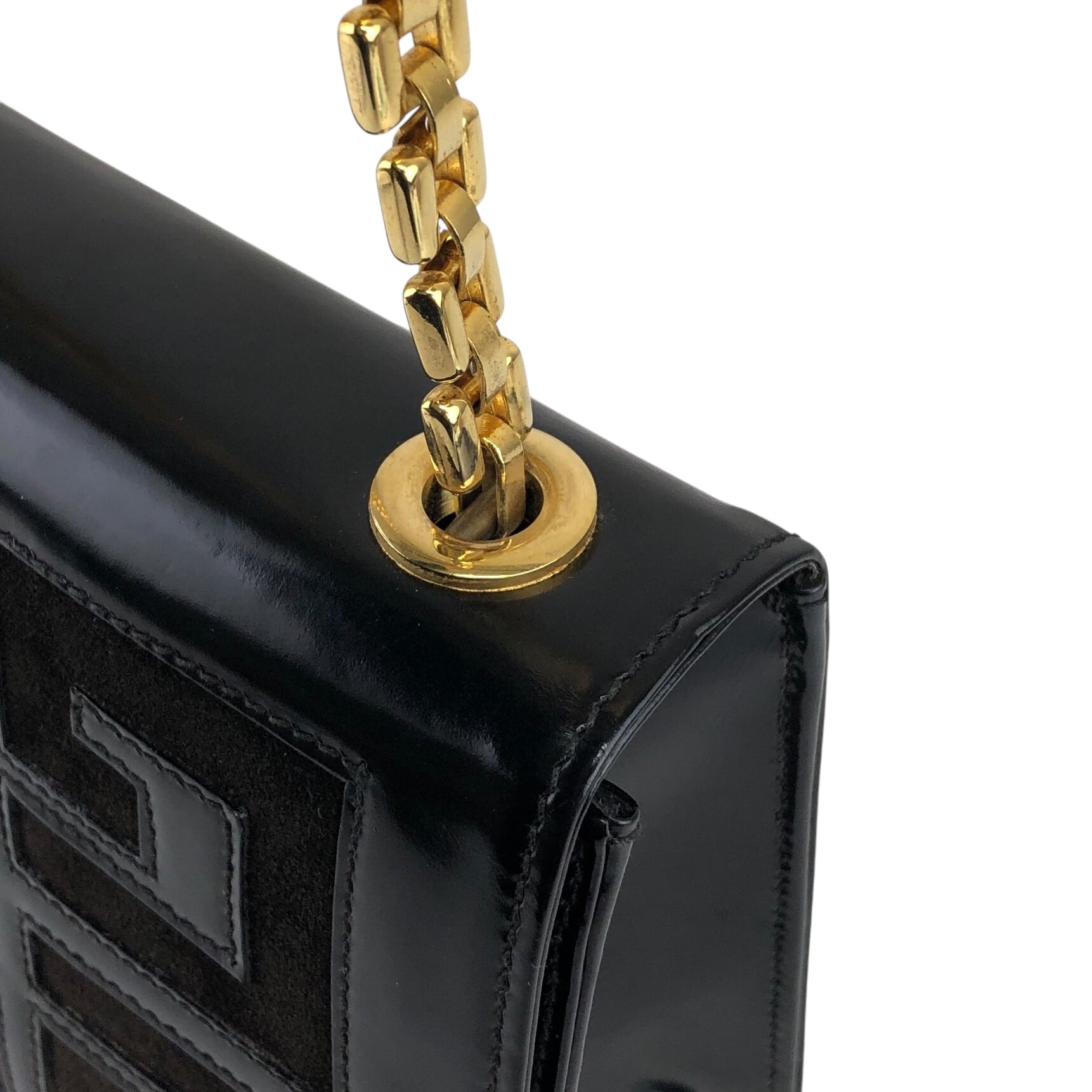 GIVENCHY ジバンシィ ショルダーバッグ ブラック ロゴ エナメルレザー