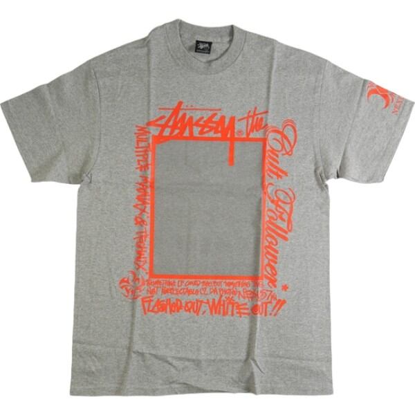 Size【L】 STUSSY ステューシー ×NEXUS 7 Grey/Red パネルTシャツ 灰