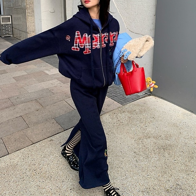 チェックロゴパーカースカート ニットセットアップ（単品購入可）［S-L］