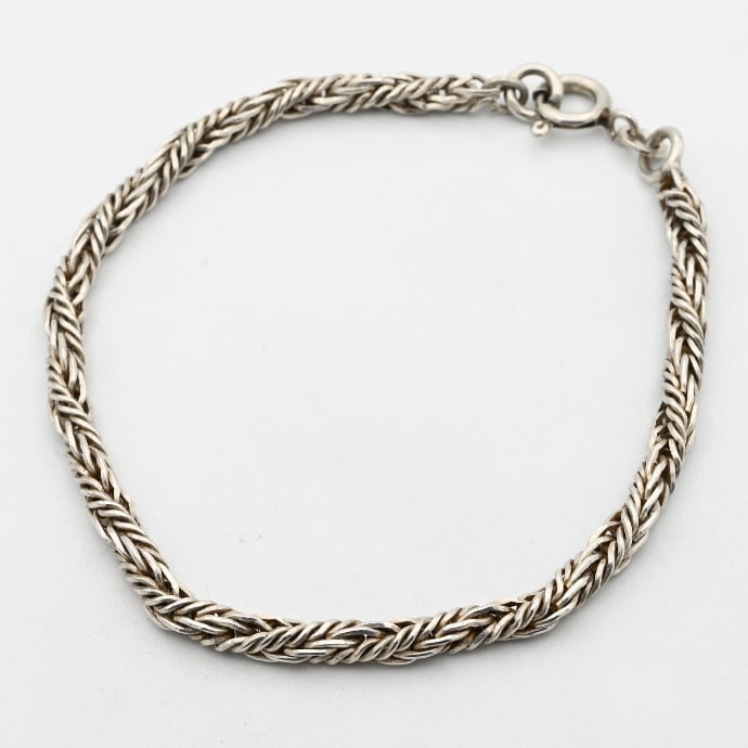 Byzantine Pattern Twisted Rope Design Link Bracelet / Denmark