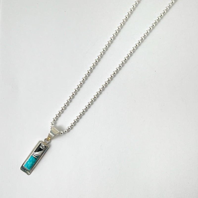 Indian Jewelry 》 ターコイズ インレイペンダント 一点物 ネックレス